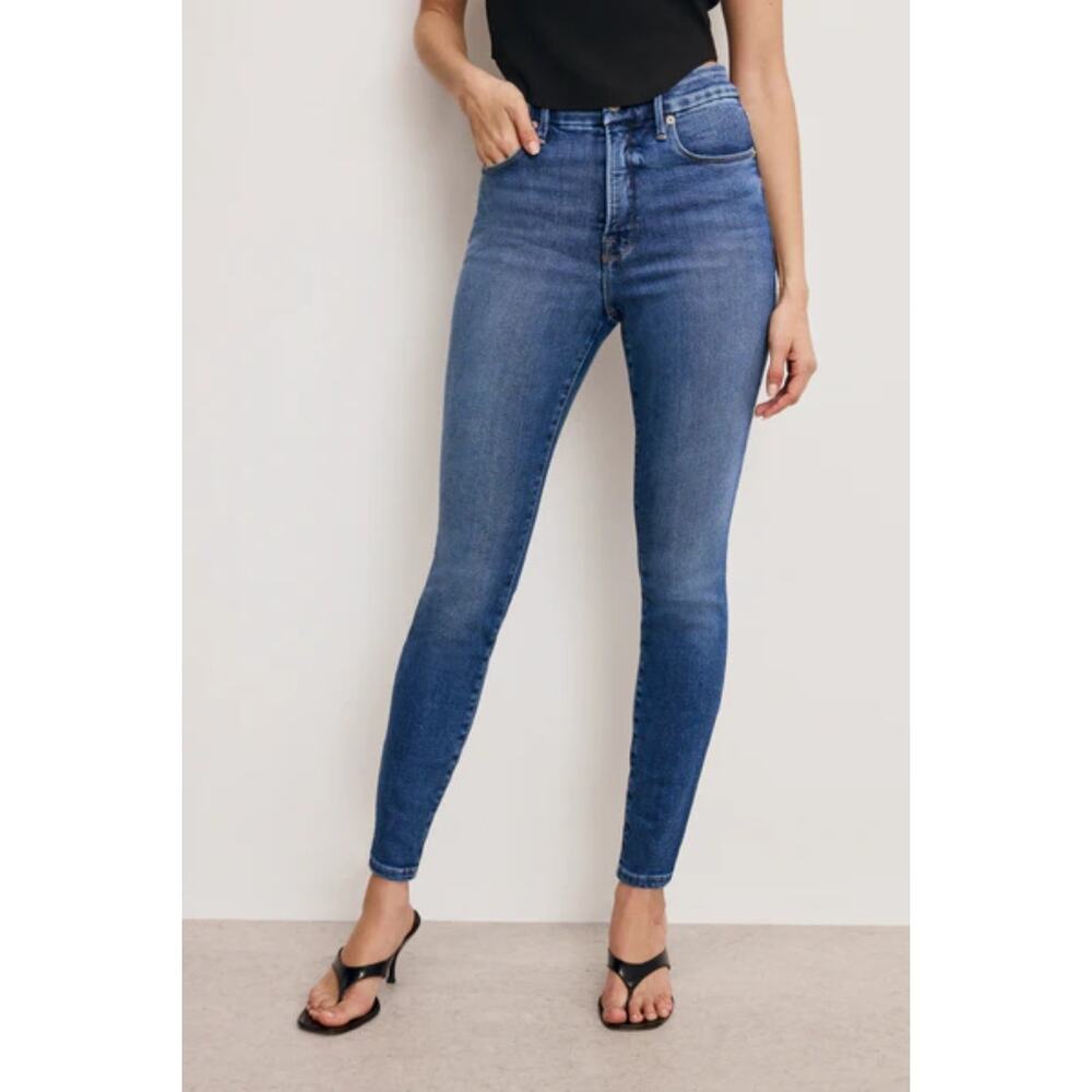 Good American Good Waist Skinny Compression Jeans Medium Wash High Rise Size 1